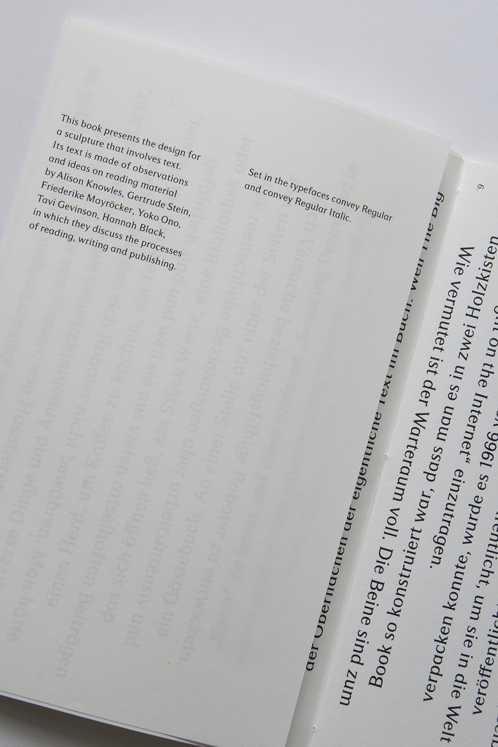 Constanze Schweiger: Alison Knowles, Gertrude Stein, Friedericke Mayröcker, Yoko Ono, Tavi Gevinson, Hannah Black, convey Regular, convey Regular Italic